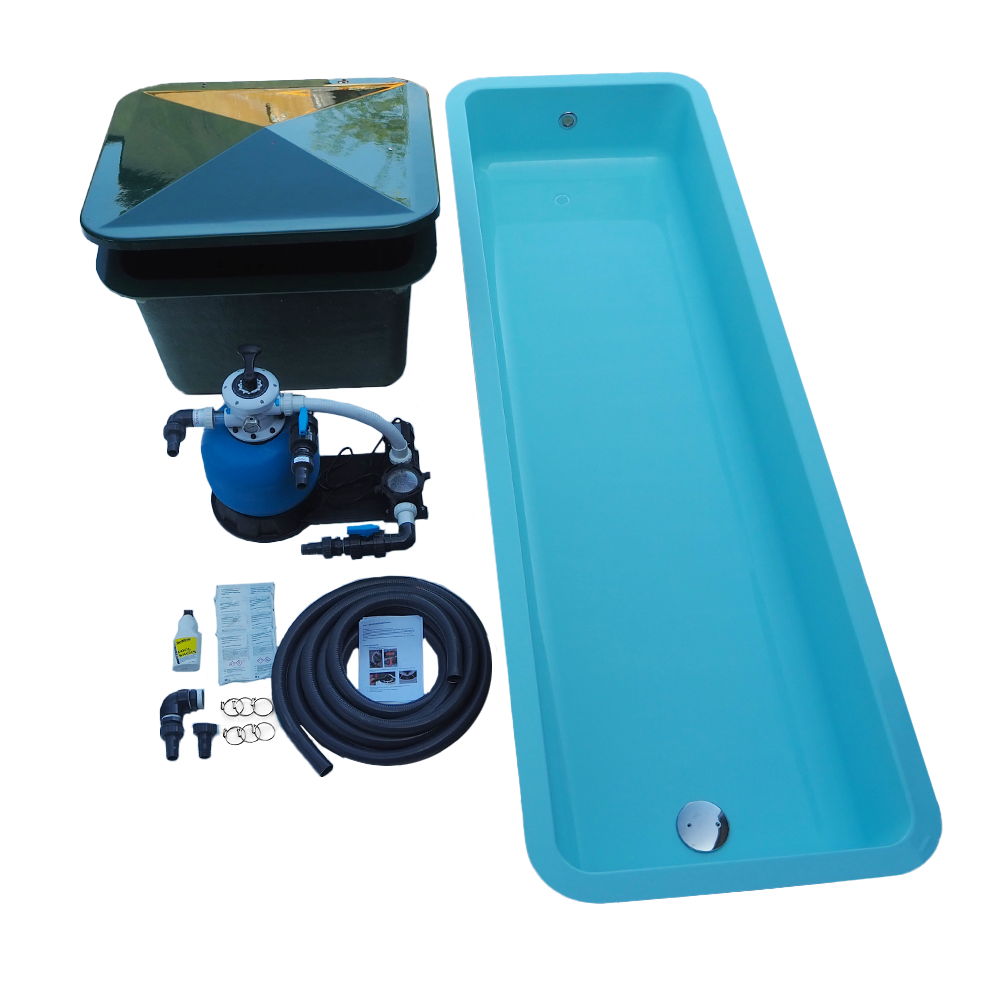 Wasserbecken mit 1.300 Liter Volumen inkl. installierter Technik