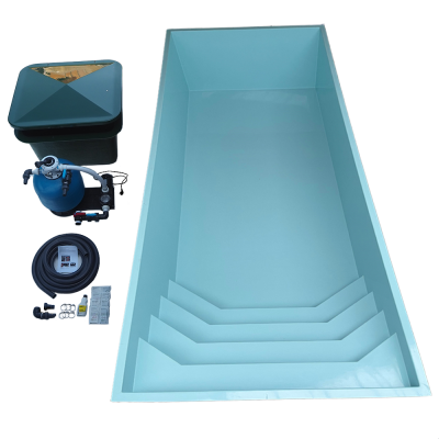 Wasserbecken 22.000 Liter mit vierstufiger Treppe